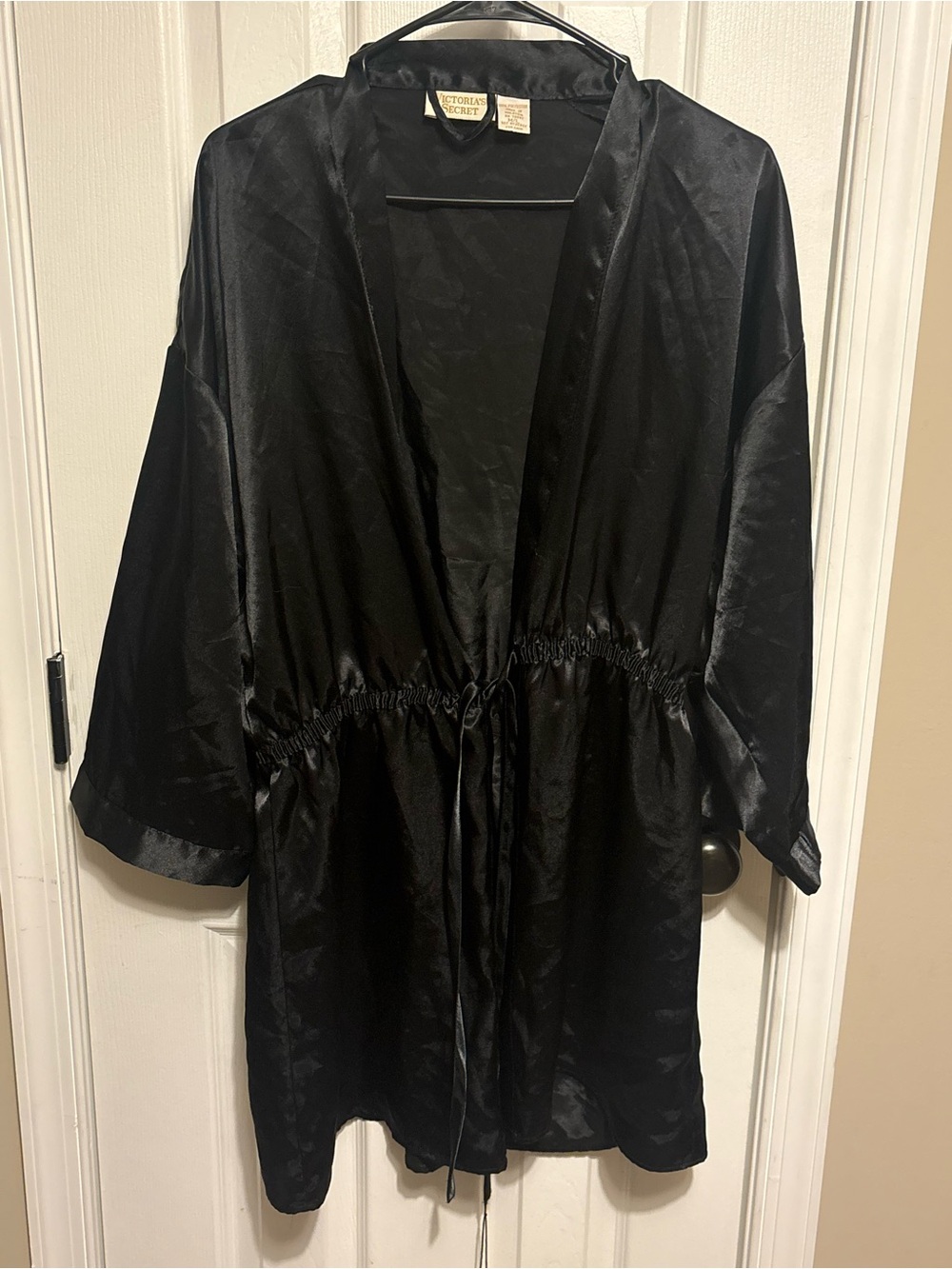 Vintage Victoria's Secret Black Satin Robe